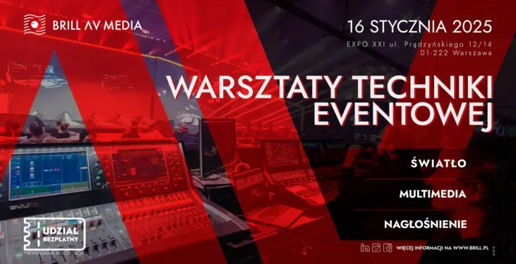 Zapowiedź: 16.01 Warsztaty Techniki Eventowej Brill AV Media